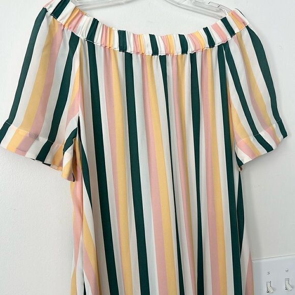 Asceno Silk Striped Off Shoulder Maxidress S - Picture 3 of 9